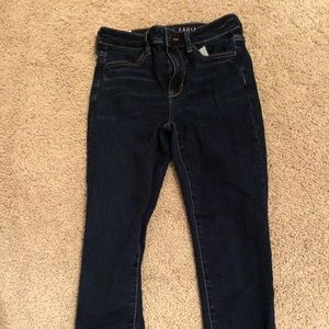 dark blue jeans from american eagle